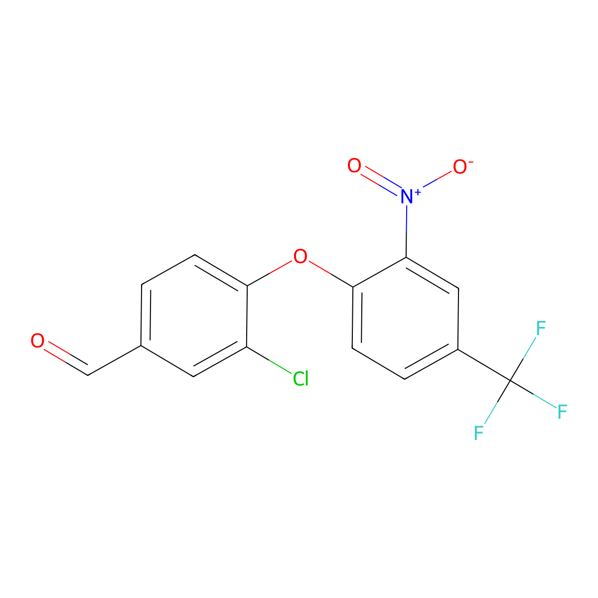 3-Chloro-4-[2-nitro-4-(trifluoromethyl)phenoxy]benzaldehyde molecular structure, CAS 591241-29-1