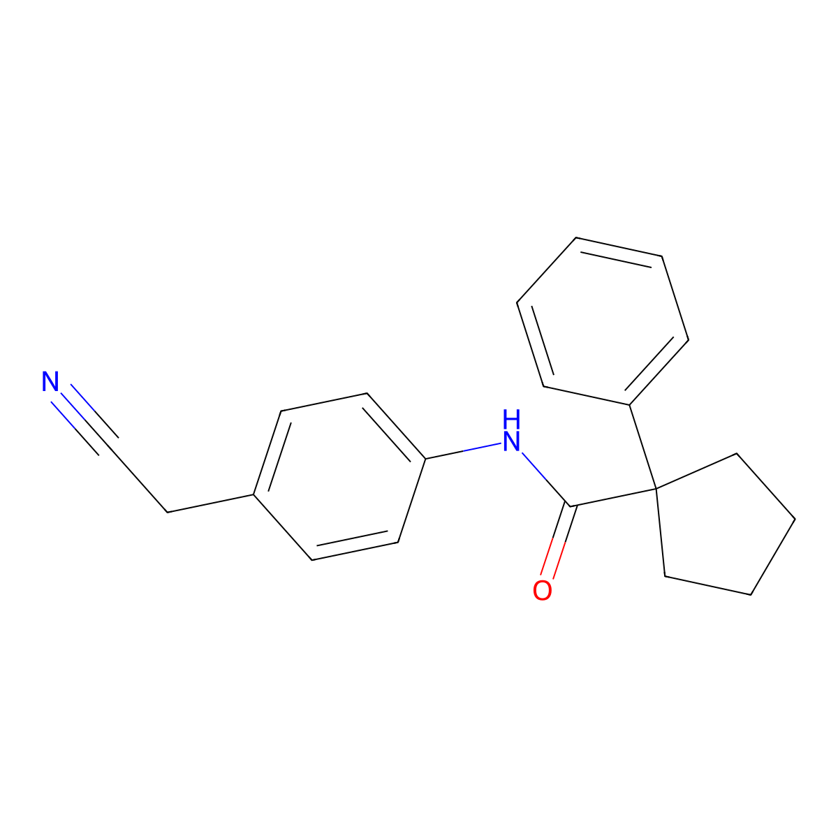 N-[4-(cyanomethyl)phenyl]-1-phenylcyclopentane-1-carboxamide molecular structure, CAS 591241-84-8