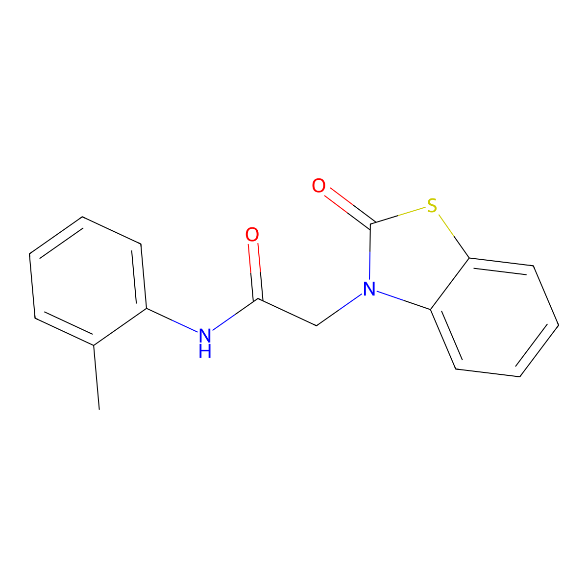 N-(2-methylphenyl)-2-(2-oxo-1,3-benzothiazol-3-yl)acetamide molecular structure, CAS 591241-95-1