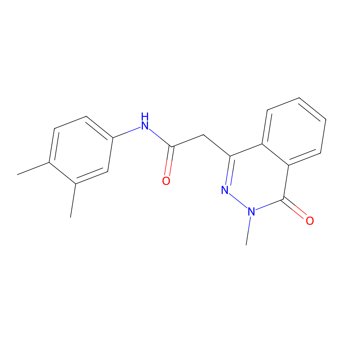 N-(3,4-dimethylphenyl)-2-(3-methyl-4-oxophthalazin-1-yl)acetamide molecular structure, CAS 591242-11-4