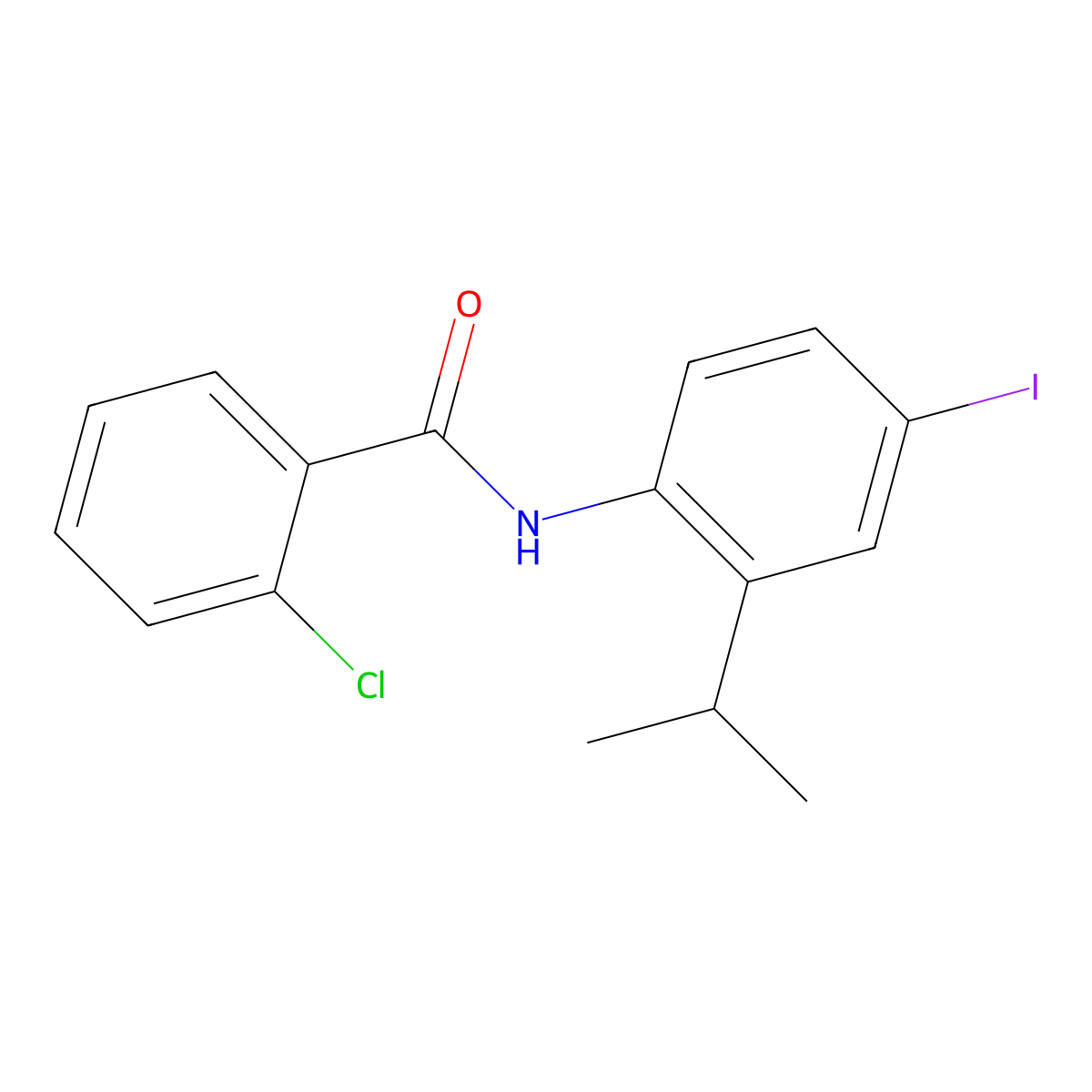 2-chloro-N-(4-iodo-2-propan-2-ylphenyl)benzamide molecular structure, CAS 591242-95-4