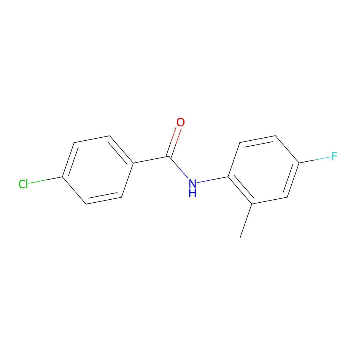 4-chloro-N-(4-fluoro-2-methylphenyl)benzamide molecular structure, CAS 591242-96-5