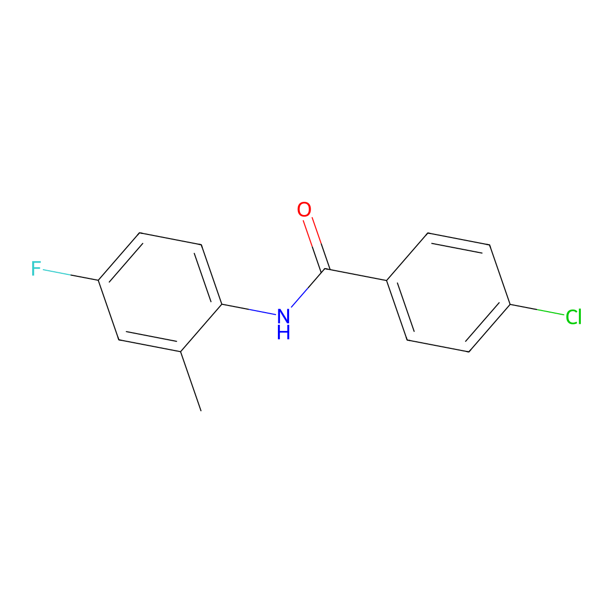 4-chloro-N-(4-fluoro-2-methylphenyl)benzamide molecular structure, CAS 591242-96-5