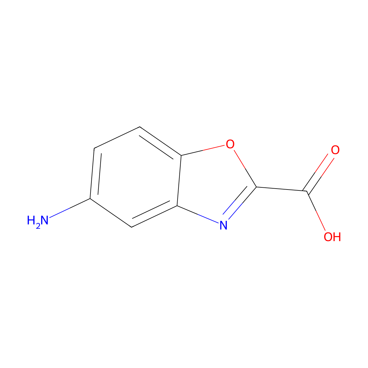 5-Aminobenzo[d]oxazole-2-carboxylic acid molecular structure, CAS 591248-14-5