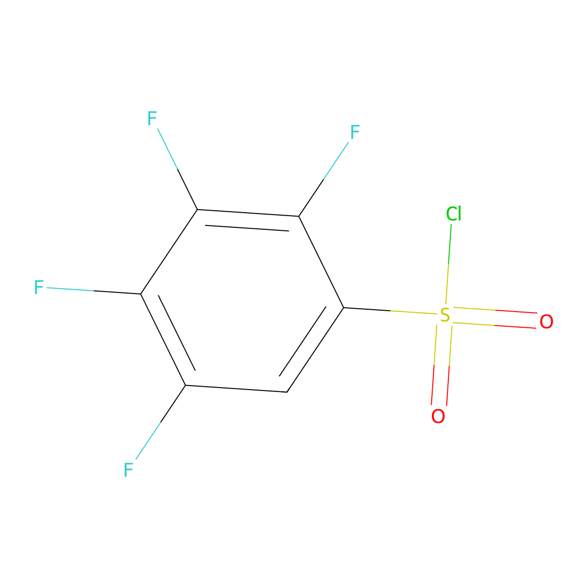 2,3,4,5-Tetrafluorobenzene-1-sulfonyl chloride molecular structure, CAS 591249-21-7