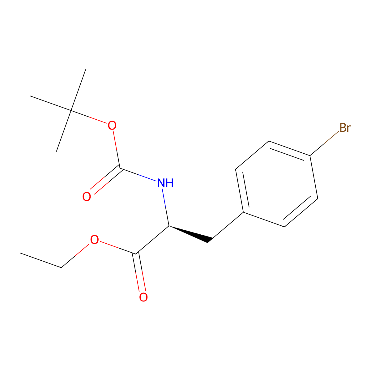 N-Boc-4-bromo-L-phenylalanine ethyl ester molecular structure, CAS 591249-54-6