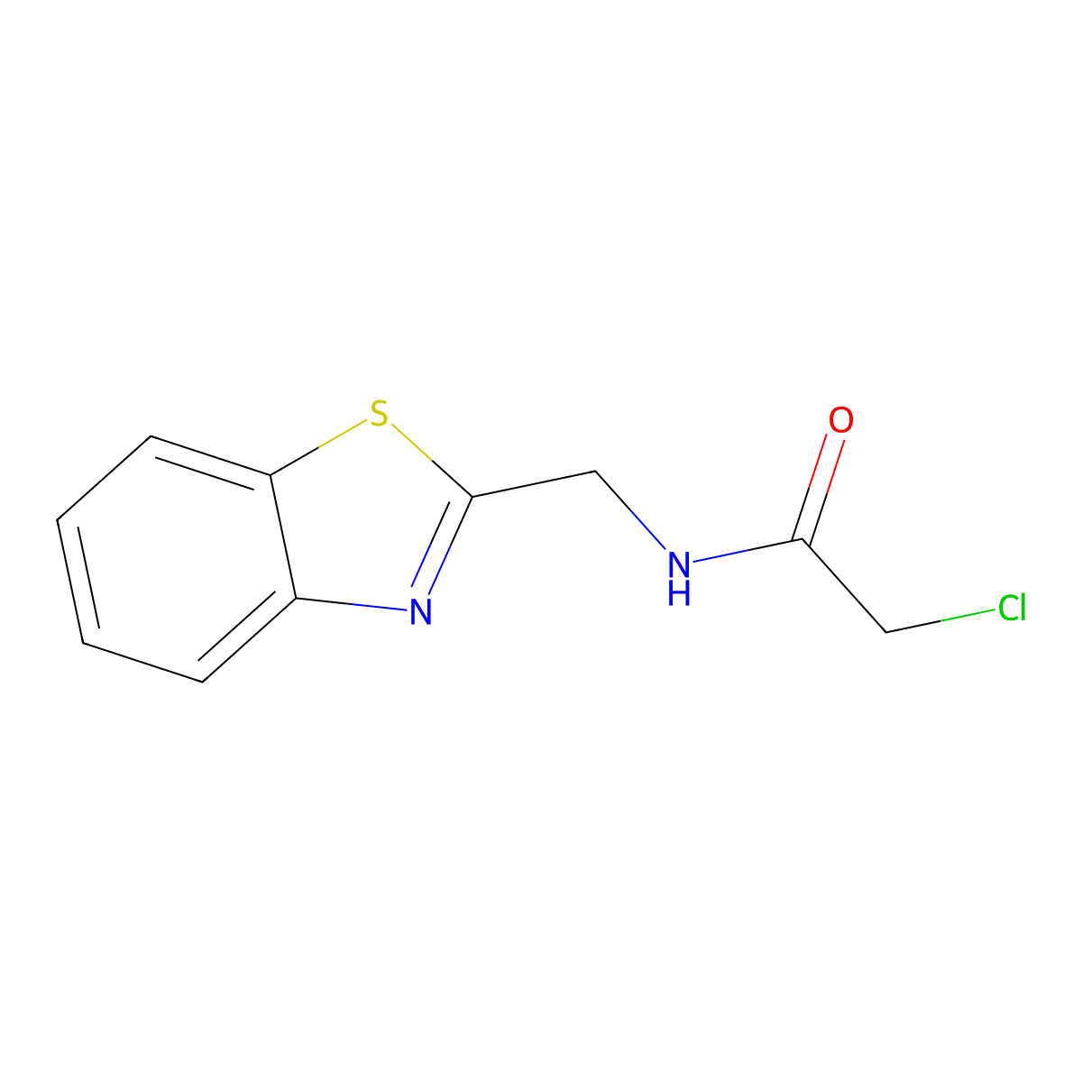 N-(1,3-benzothiazol-2-ylmethyl)-2-chloroacetamide molecular structure, CAS 591251-15-9