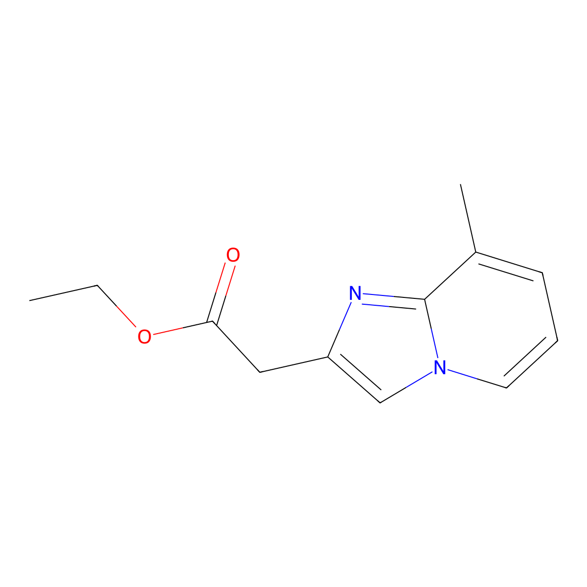 Ethyl 2-(8-methylimidazo[1,2-a]pyridin-2-yl)acetate molecular structure, CAS 59127-97-8