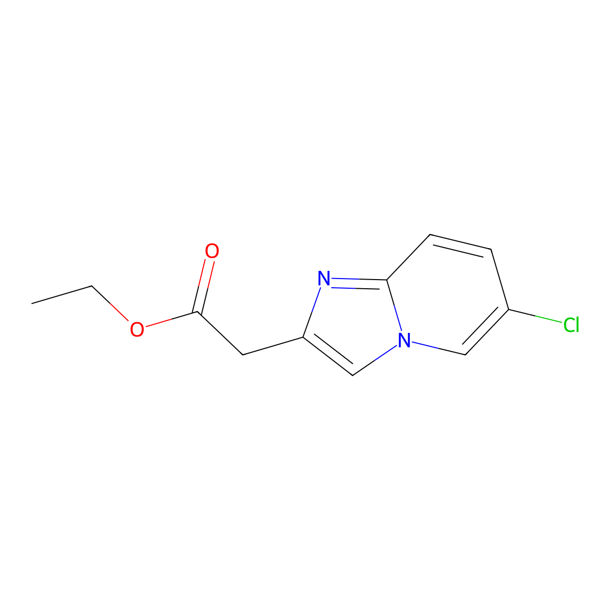 Ethyl 2-(6-chloroimidazo[1,2-a]pyridin-2-yl)acetate molecular structure, CAS 59128-02-8