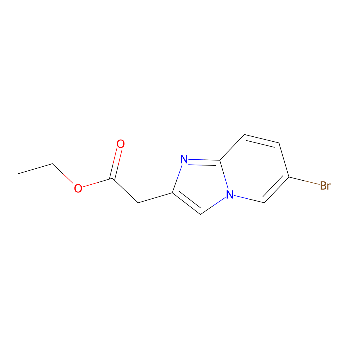 Ethyl 2-(6-bromoimidazo[1,2-a]pyridin-2-yl)acetate molecular structure, CAS 59128-04-0
