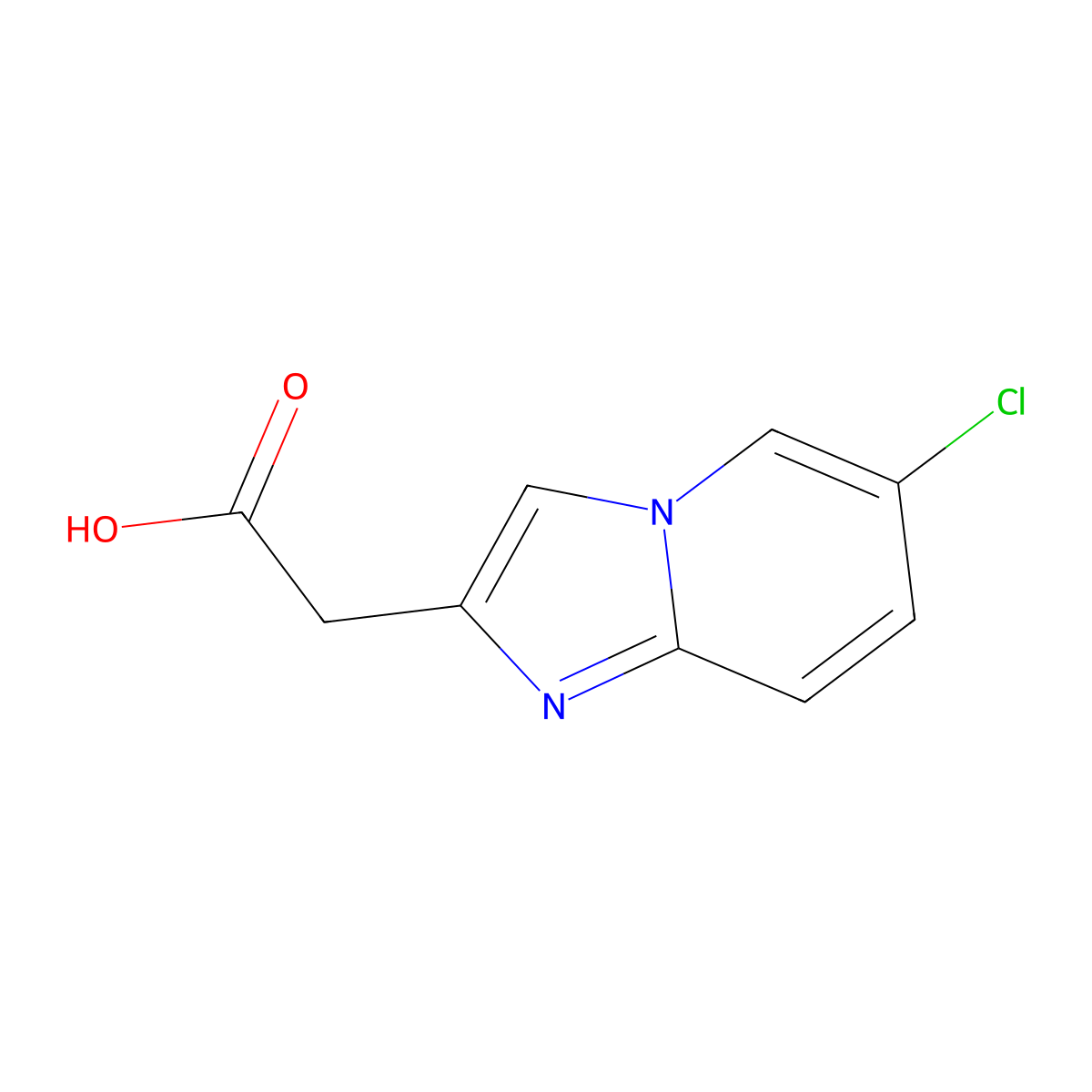 2-(6-Chloroimidazo[1,2-a]pyridin-2-yl)acetic acid molecular structure, CAS 59128-13-1