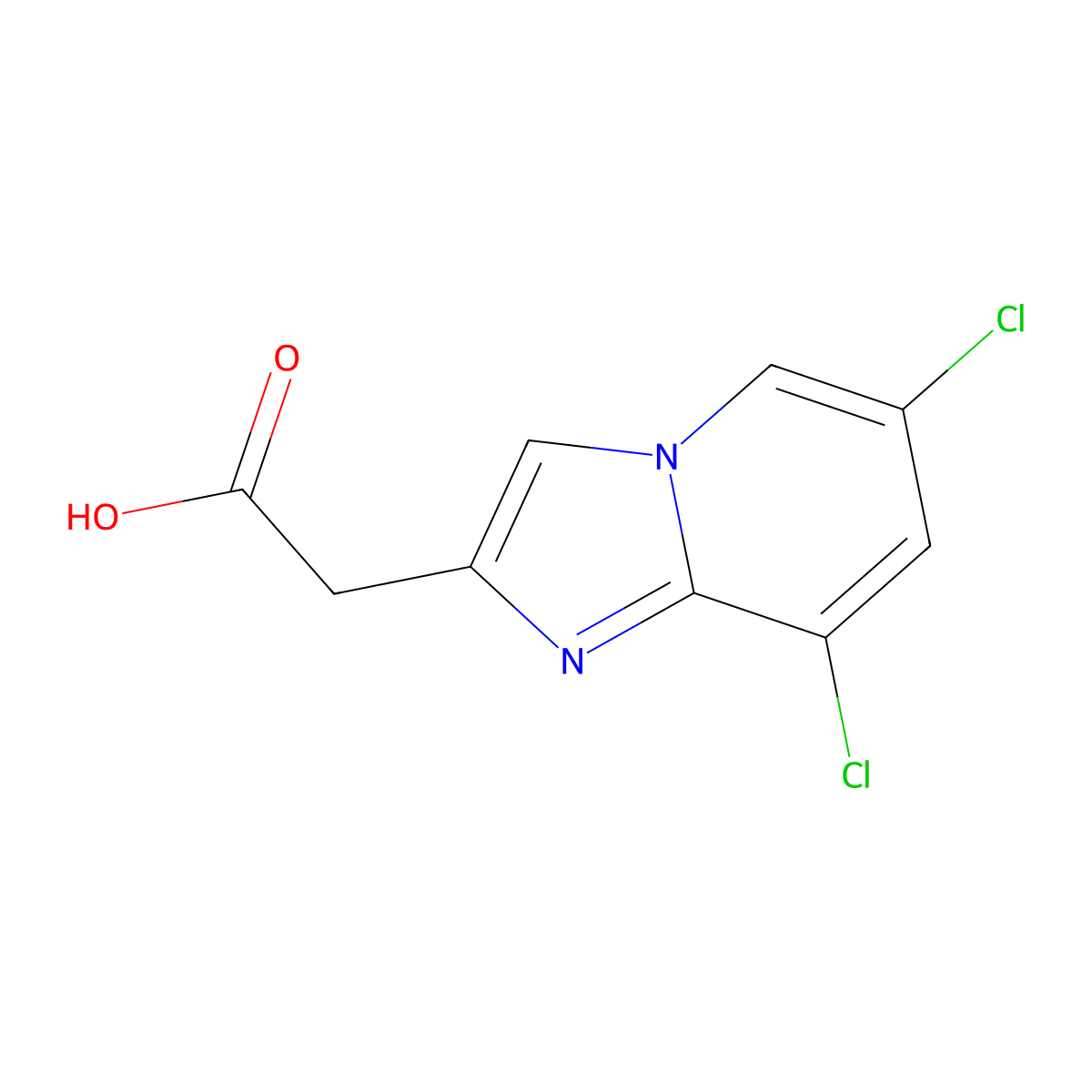 2-(6,8-Dichloroimidazo[1,2-a]pyridin-2-yl)acetic acid molecular structure, CAS 59128-14-2