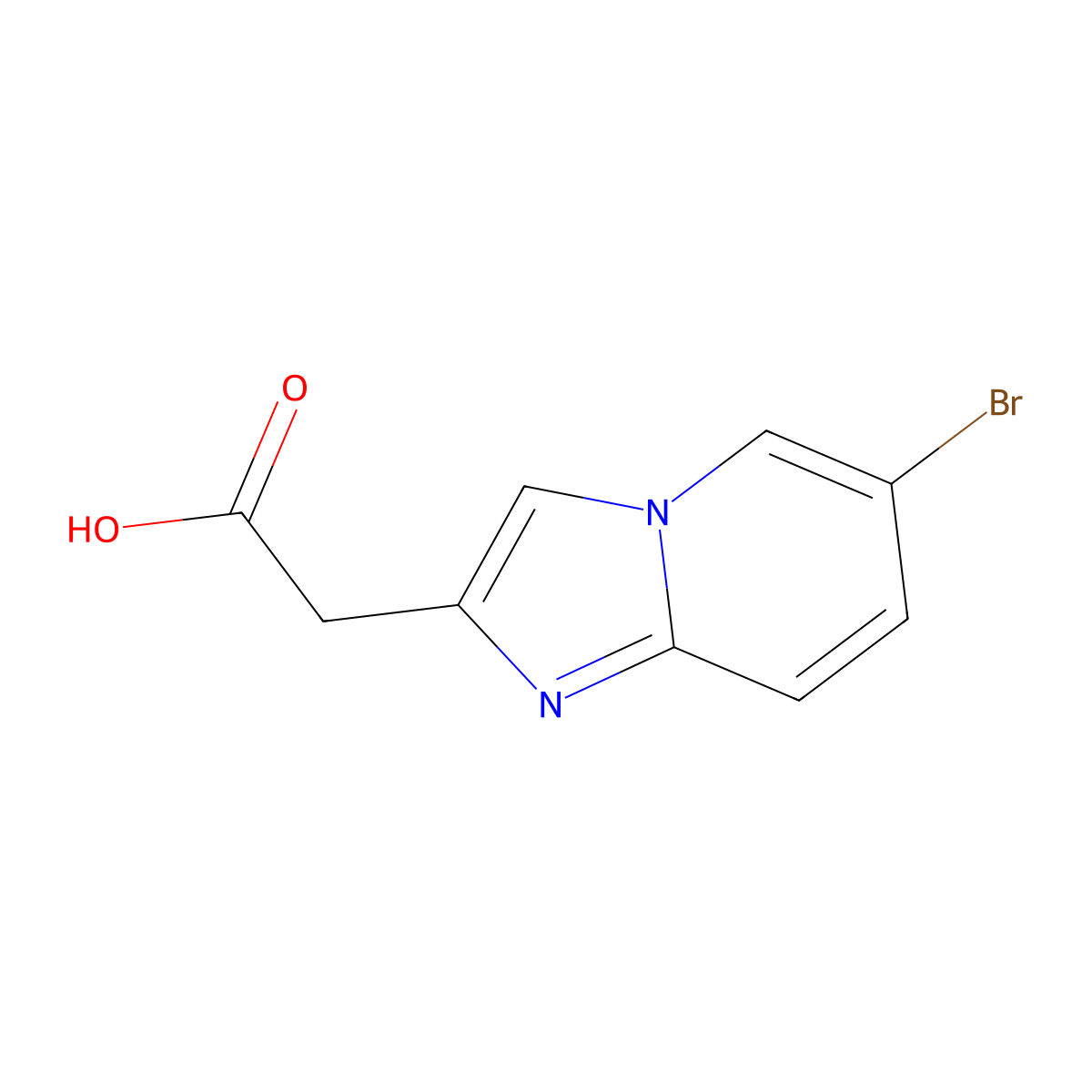 2-(6-Bromoimidazo[1,2-a]pyridin-2-yl)acetic acid molecular structure, CAS 59128-15-3
