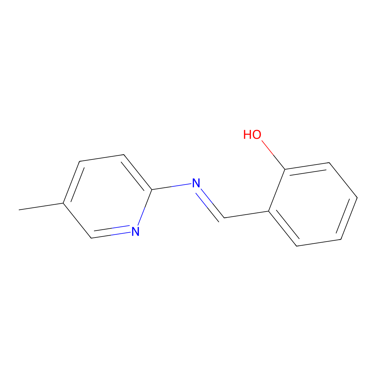 Phenol, 2-[[(5-methyl-2-pyridinyl)imino]methyl]- molecular structure, CAS 59129-92-9