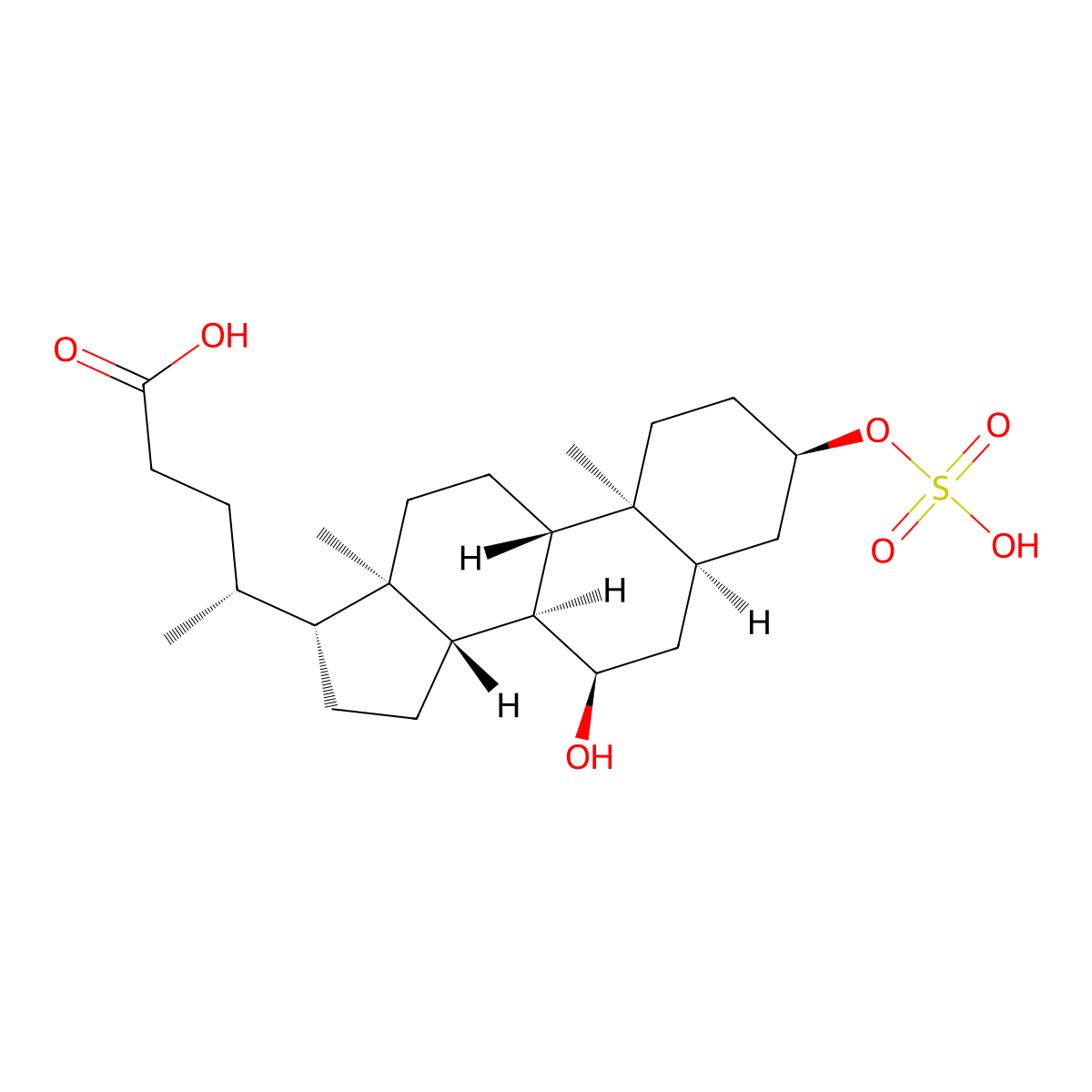 Chenodeoxycholic acid 3-sulfate molecular structure, CAS 59132-32-0