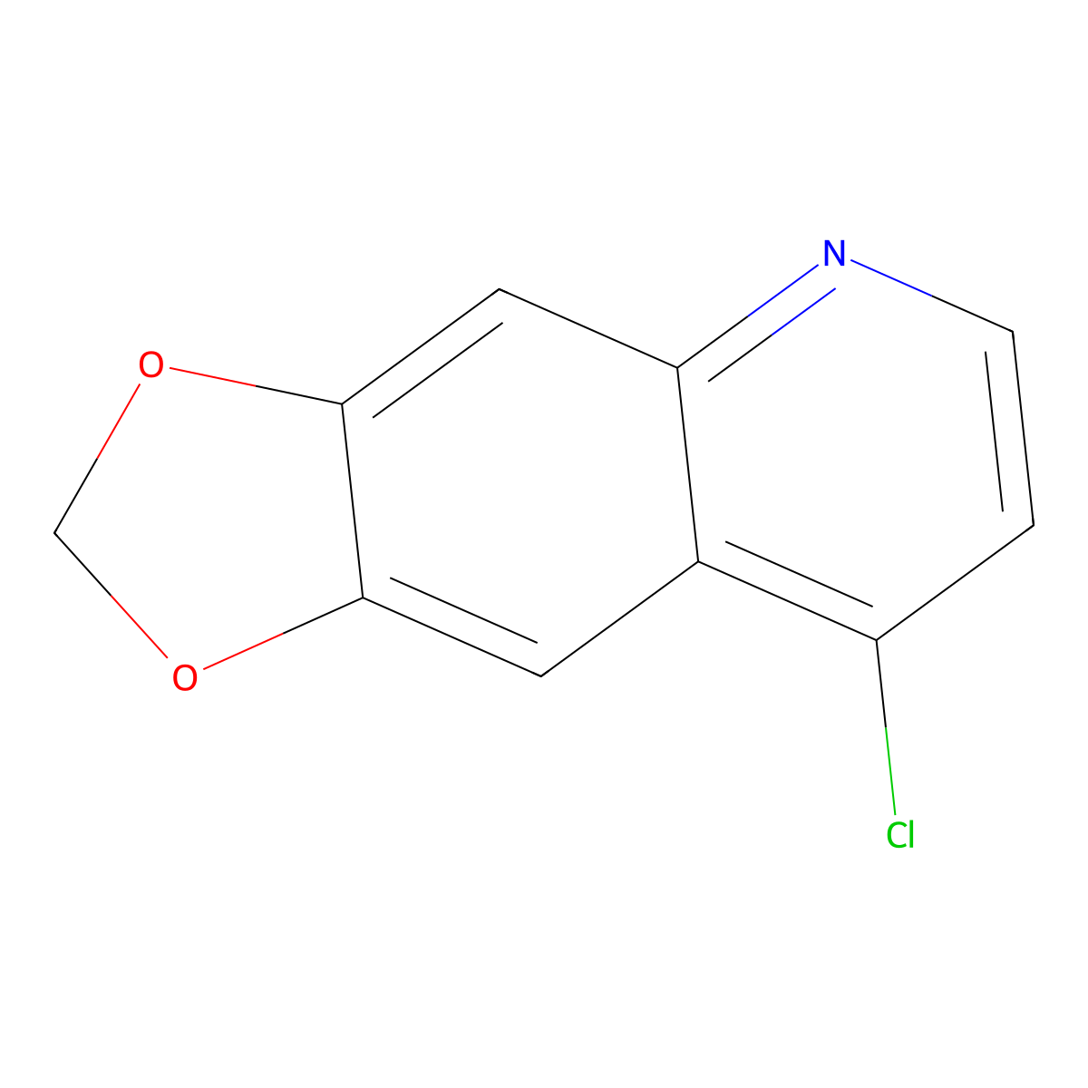 8-Chloro-[1,3]dioxolo[4,5-g]quinoline molecular structure, CAS 59134-89-3