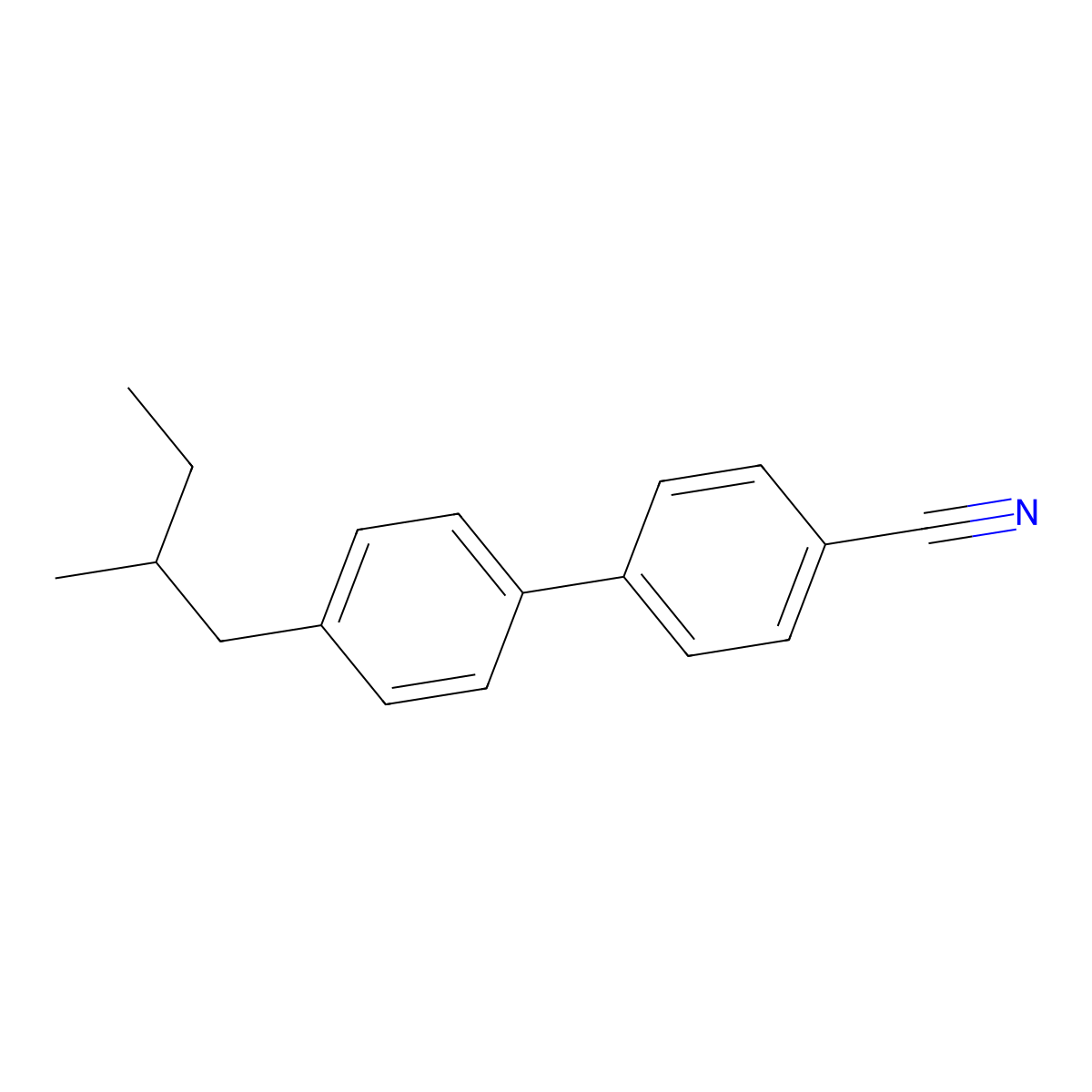 4-[4-(2-Methylbutyl)phenyl]benzonitrile molecular structure, CAS 59137-36-9