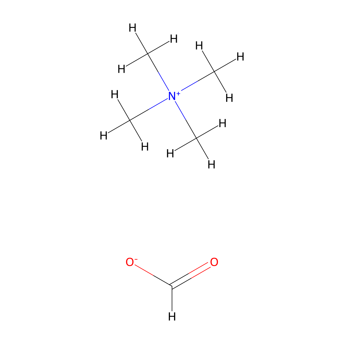 Tetramethylammonium formate molecular structure, CAS 59138-84-0