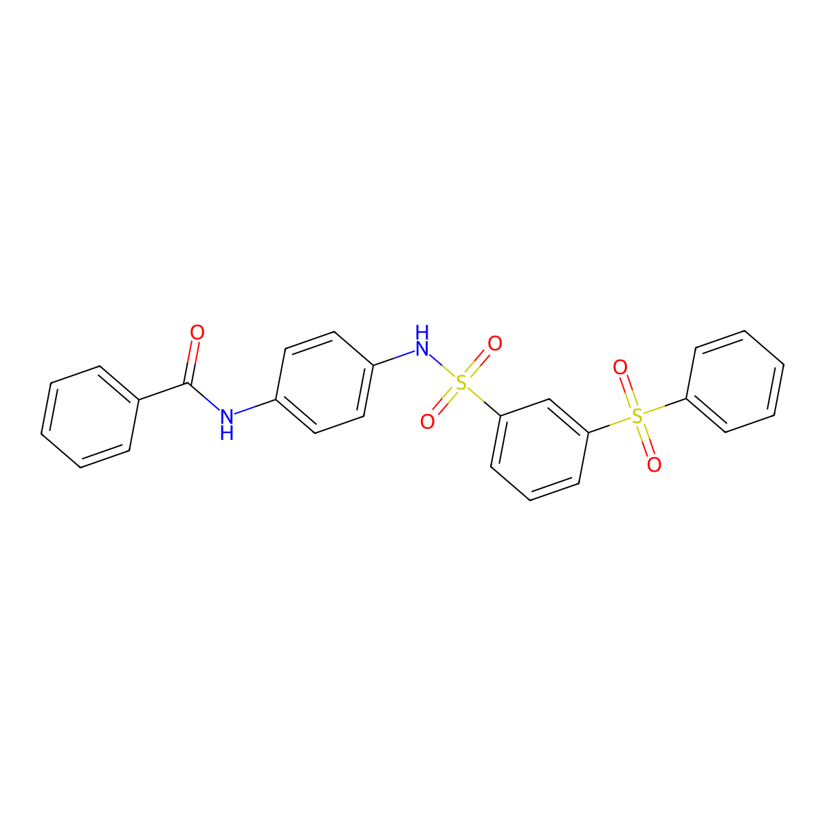 N-[4-[[3-(benzenesulfonyl)phenyl]sulfonylamino]phenyl]benzamide molecular structure, CAS 5914-24-9