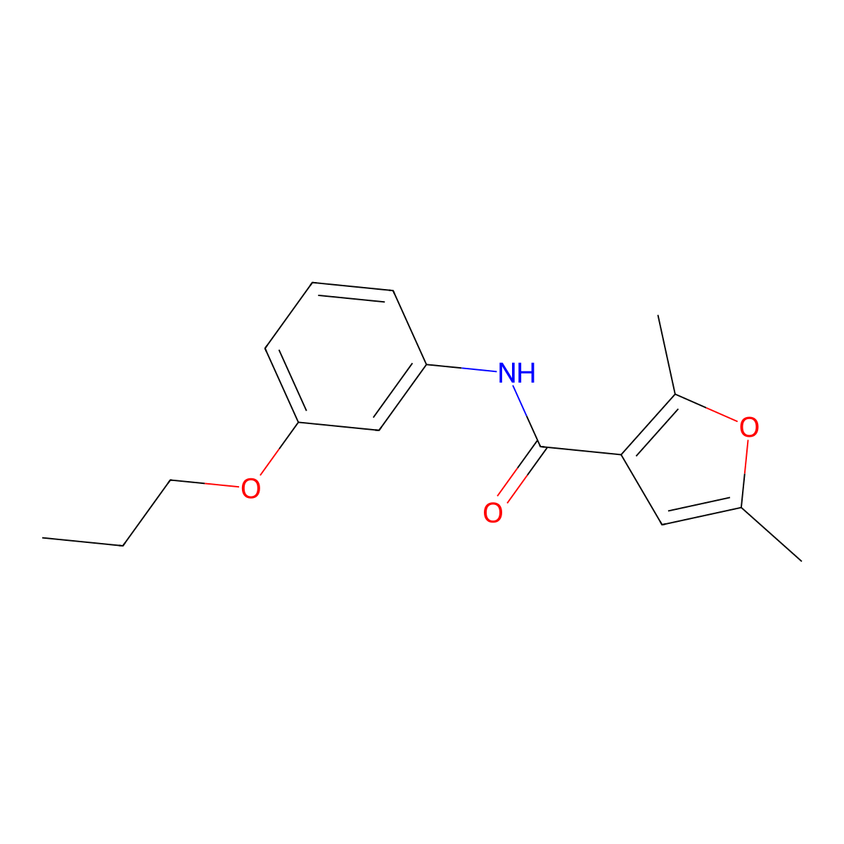 2,5-dimethyl-N-(3-propoxyphenyl)furan-3-carboxamide molecular structure, CAS 5914-43-2