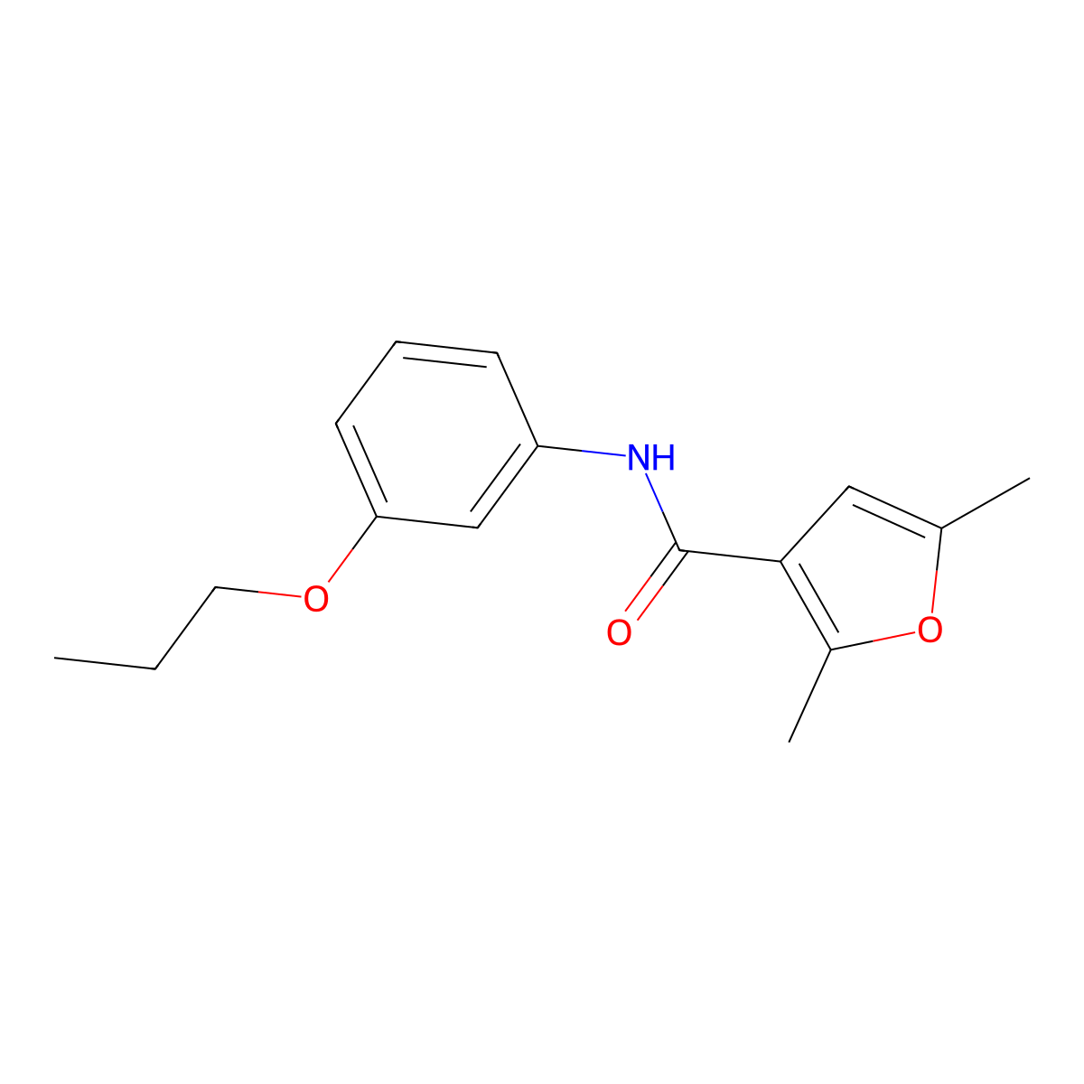 2,5-dimethyl-N-(3-propoxyphenyl)furan-3-carboxamide molecular structure, CAS 5914-43-2