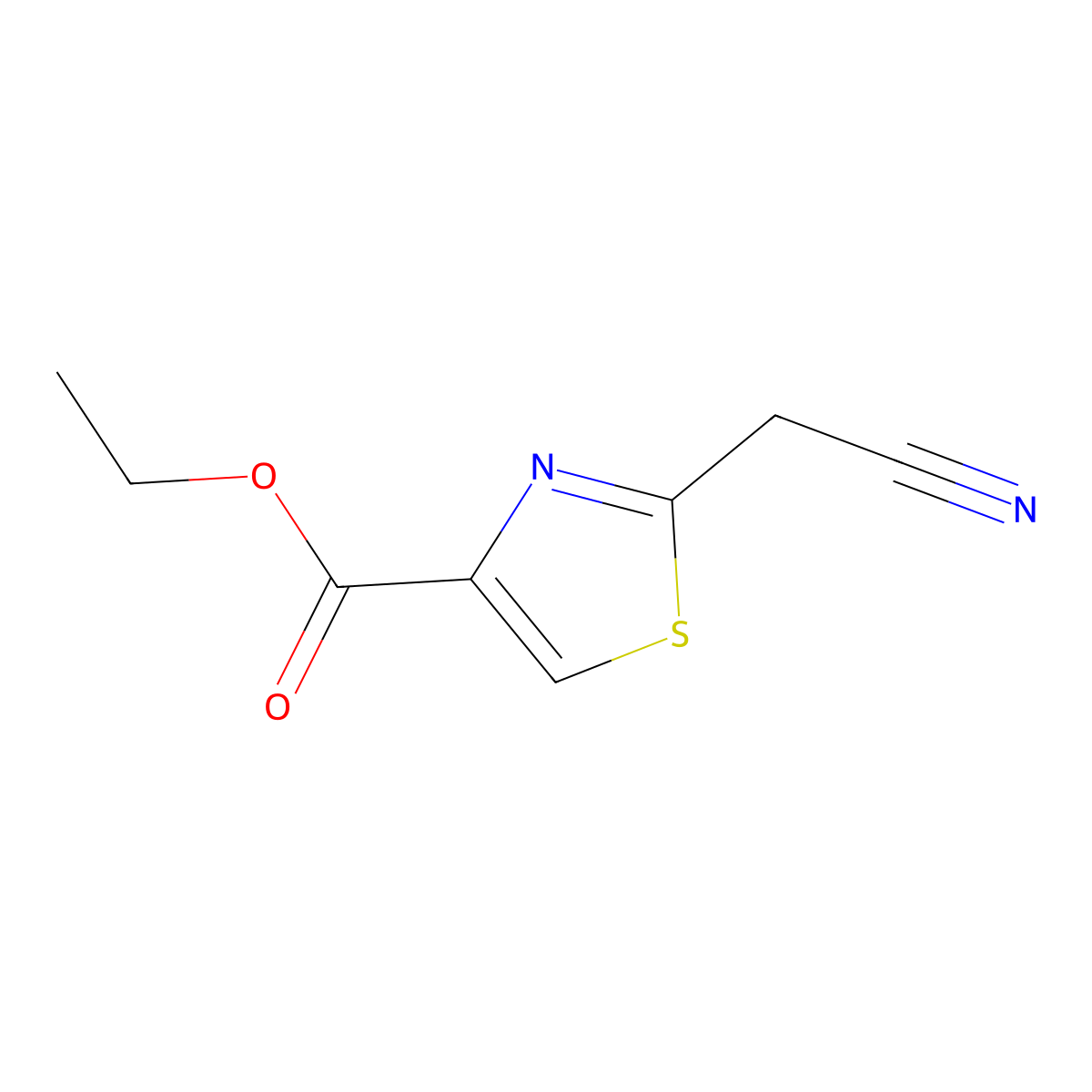 Ethyl 2-(cyanomethyl)-1,3-thiazole-4-carboxylate molecular structure, CAS 59142-20-0