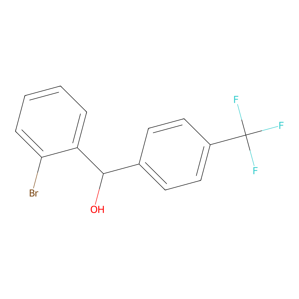 alpha-(2-Bromophenyl)-4-(trifluoromethyl)benzenemethanol molecular structure, CAS 59142-65-3
