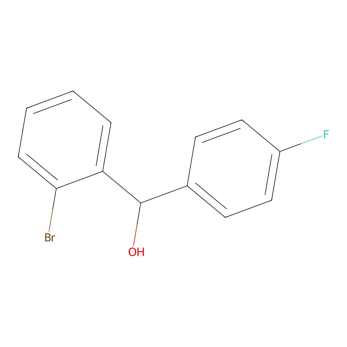 (2-Bromophenyl)(4-fluorophenyl)methanol molecular structure, CAS 59142-67-5