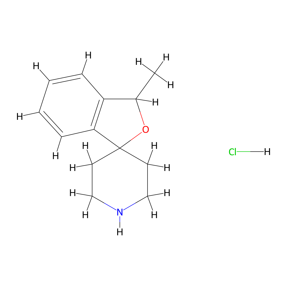 3-Methyl-3H-spiro[isobenzofuran-1,4'-piperidine] hydrochloride molecular structure, CAS 59142-96-0