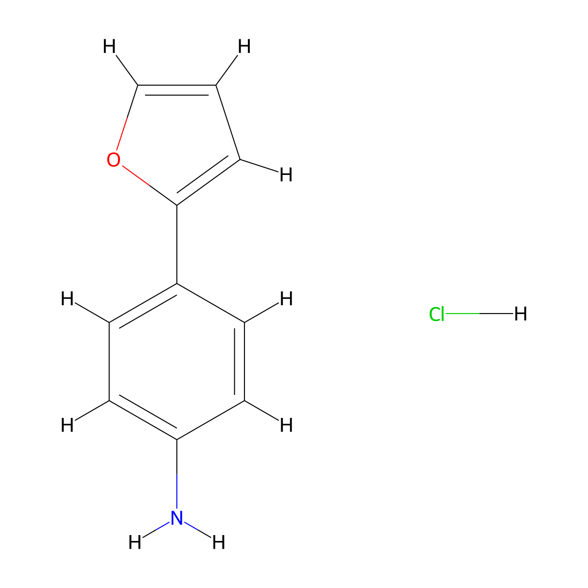 4-(Furan-2-yl)aniline--hydrogen chloride (1/1) molecular structure, CAS 59147-02-3