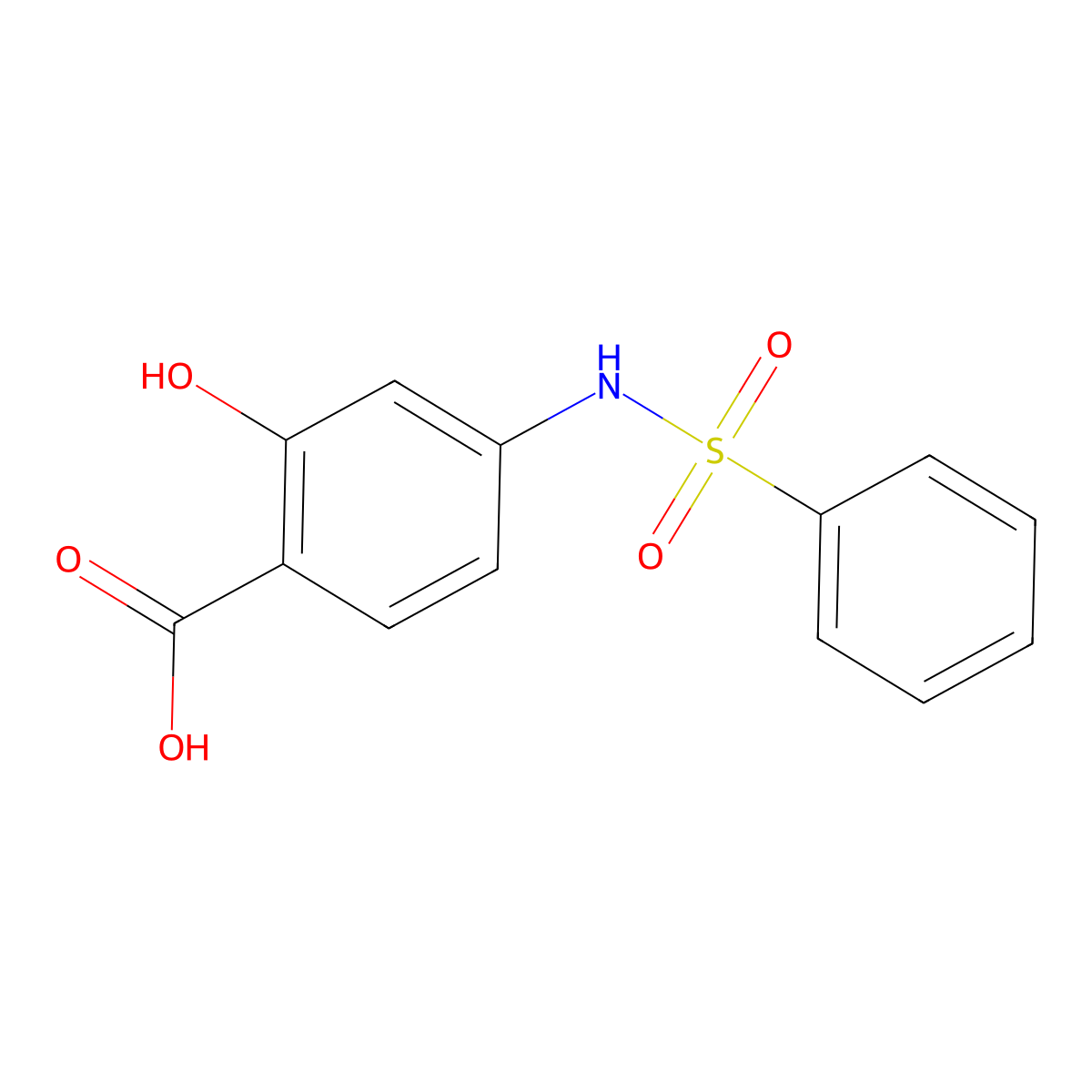 4-Benzenesulfonylamino-2-hydroxy-benzoic acid molecular structure, CAS 59149-18-7