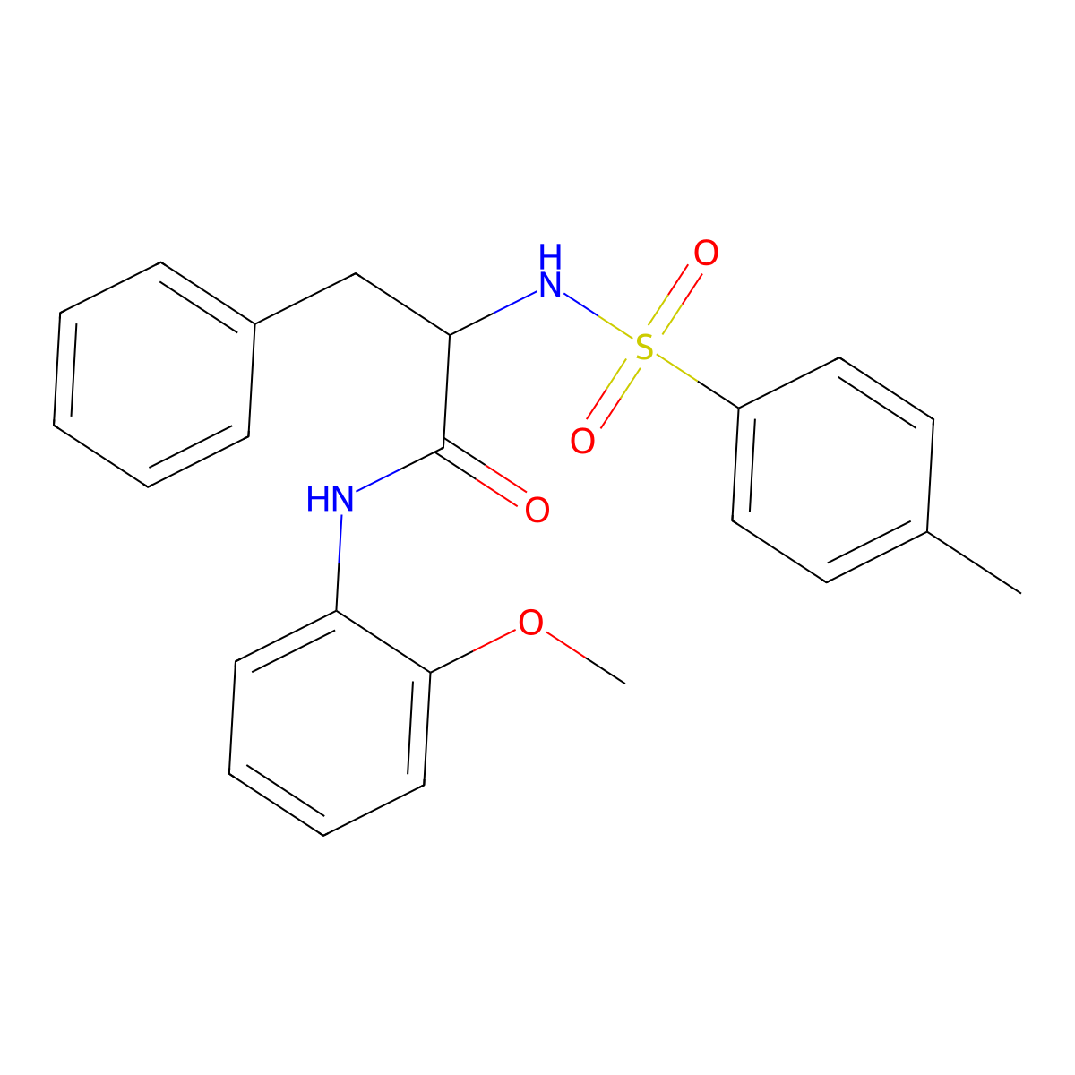 N-(2-methoxyphenyl)-2-[(4-methylphenyl)sulfonylamino]-3-phenylpropanamide molecular structure, CAS 5915-09-3