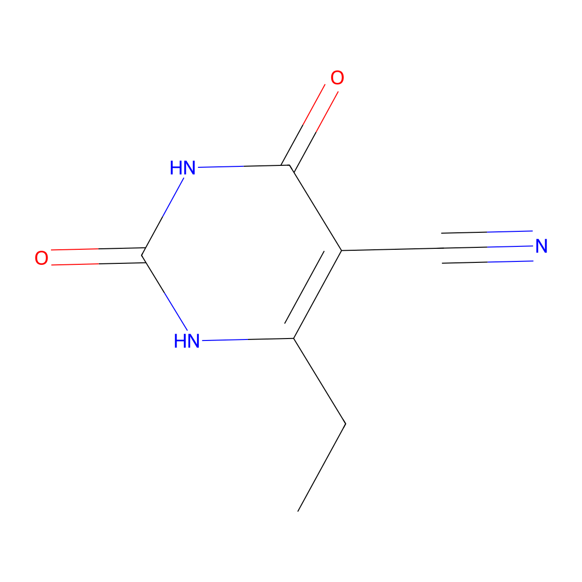 6-Ethyl-2,4-dioxo-1,2,3,4-tetrahydropyrimidine-5-carbonitrile molecular structure, CAS 5915-17-3