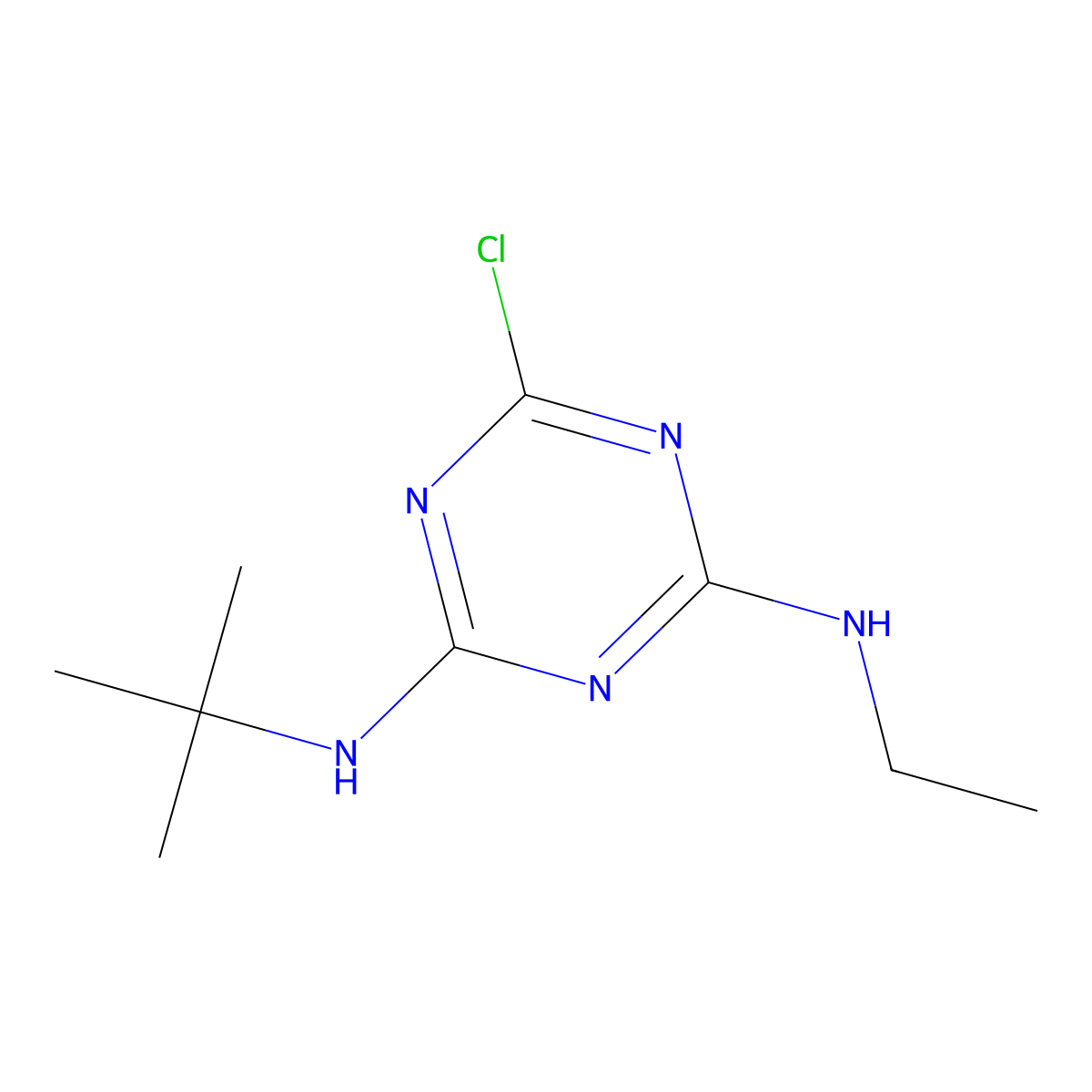 Terbuthylazine molecular structure, CAS 5915-41-3