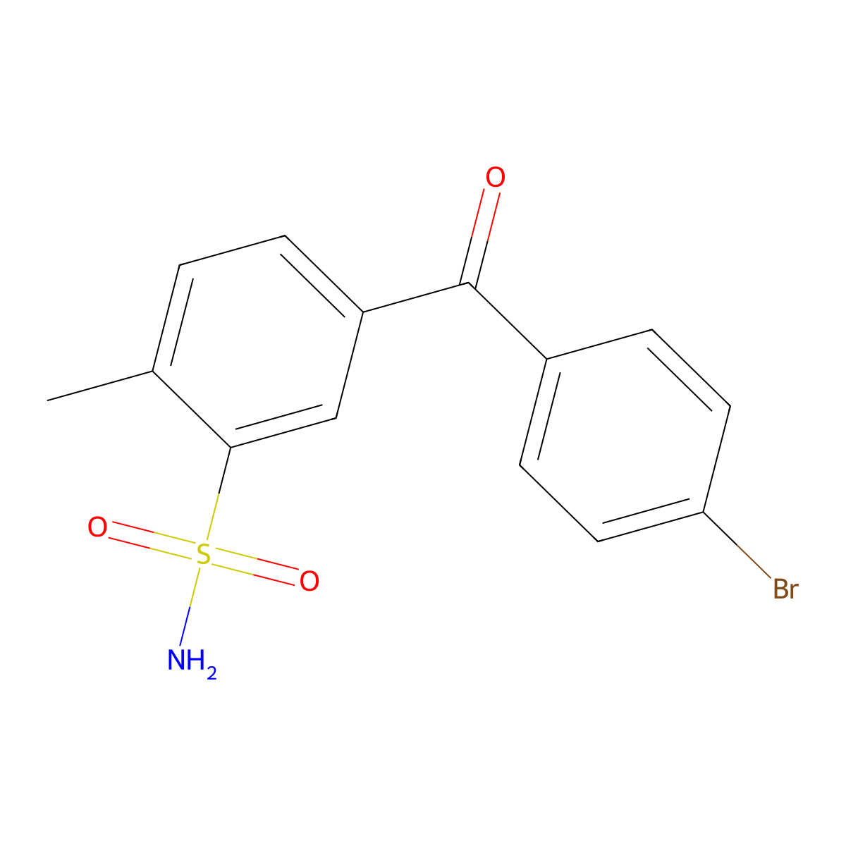 5-(4-Bromobenzoyl)-2-methylbenzene-1-sulfonamide molecular structure, CAS 5915-49-1