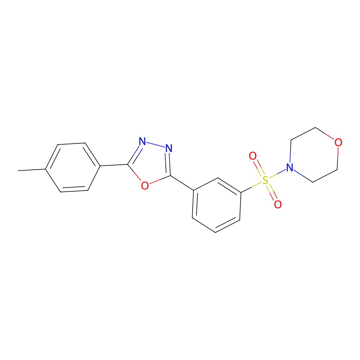 4-[3-[5-(4-Methylphenyl)-1,3,4-oxadiazol-2-yl]phenyl]sulfonylmorpholine molecular structure, CAS 5915-64-0