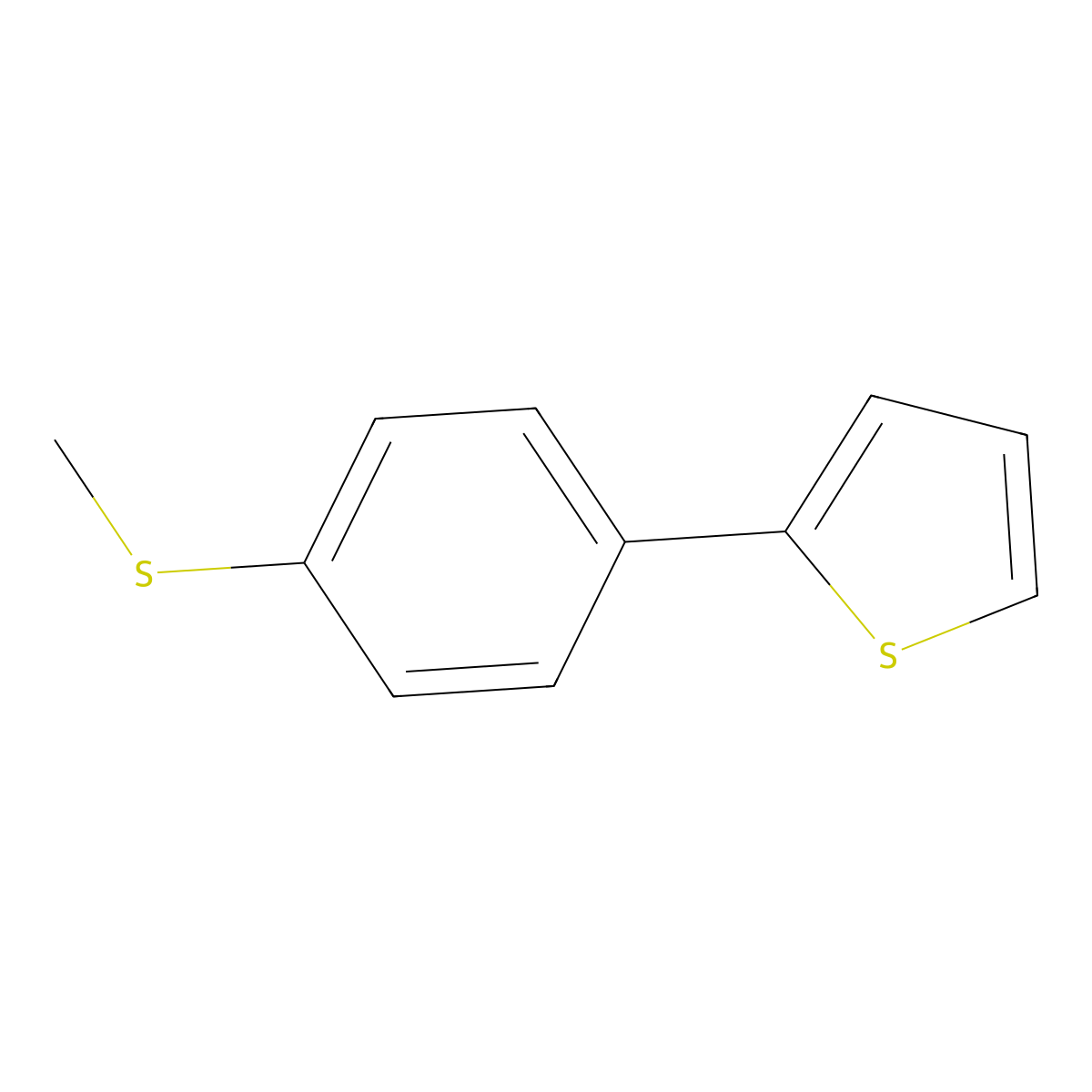 2-[4-(Methylsulfanyl)phenyl]thiophene molecular structure, CAS 59156-04-6