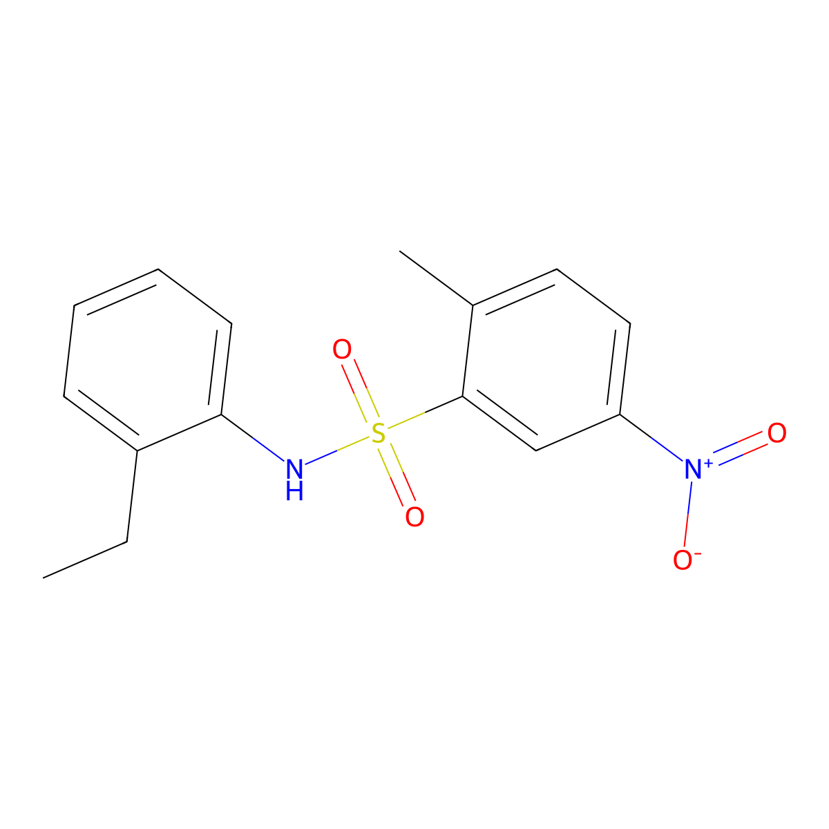 N-(2-ethylphenyl)-2-methyl-5-nitrobenzenesulfonamide molecular structure, CAS 59156-56-8