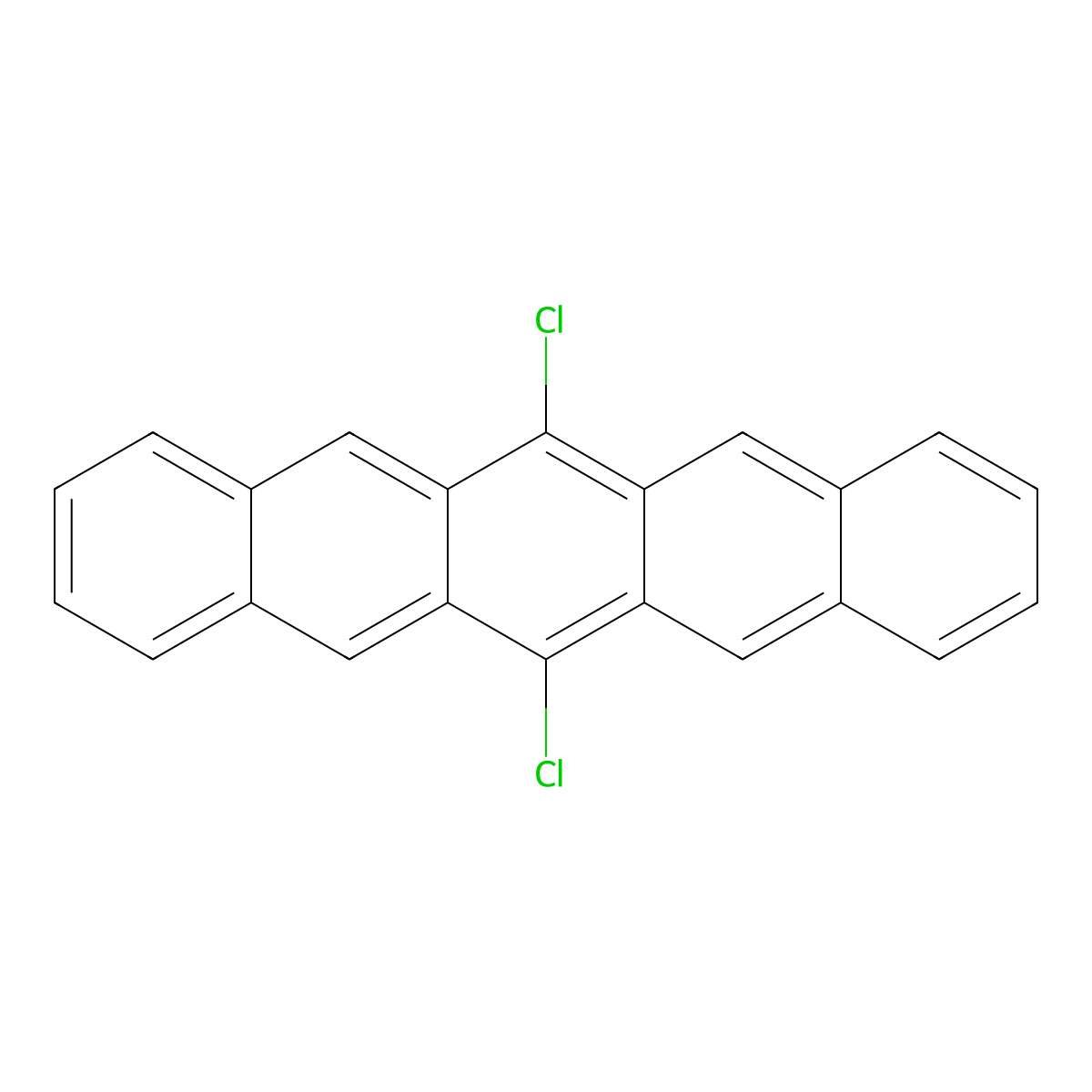 6,13-Dichloropentacene molecular structure, CAS 59156-92-2