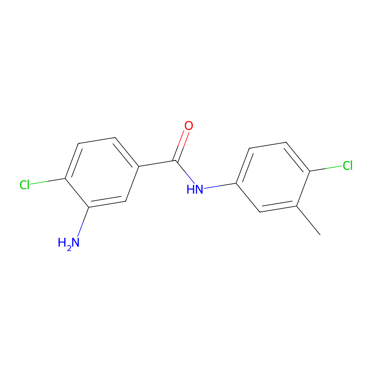 N-(4-Chloro-3-methylphenyl)-3-amino-4-chlorobenzamide molecular structure, CAS 59158-04-2