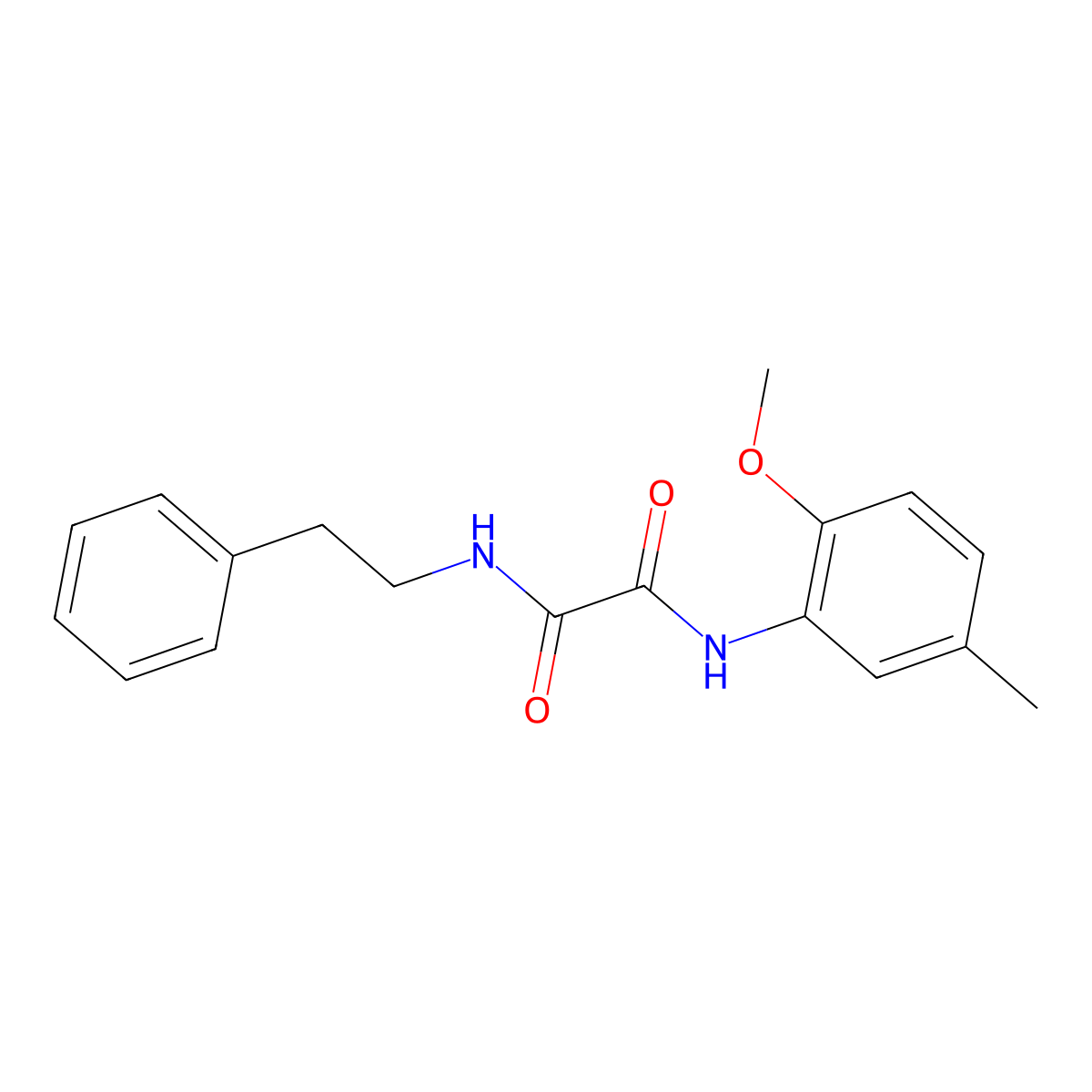 N'-(2-methoxy-5-methylphenyl)-N-(2-phenylethyl)oxamide molecular structure, CAS 5916-17-6