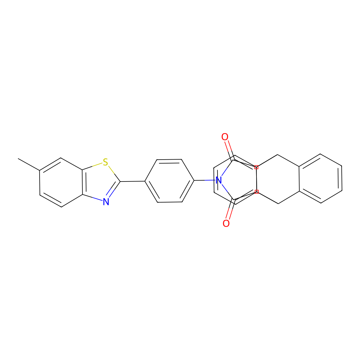 17-[4-(6-Methyl-1,3-benzothiazol-2-YL)phenyl]-17-azapentacyclo[6.6.5.0~2,7~.0~9,14~.0~15,19~]nonadeca-2,4,6,9,11,13-hexaene-16,18-dione molecular structure, CAS 5916-32-5