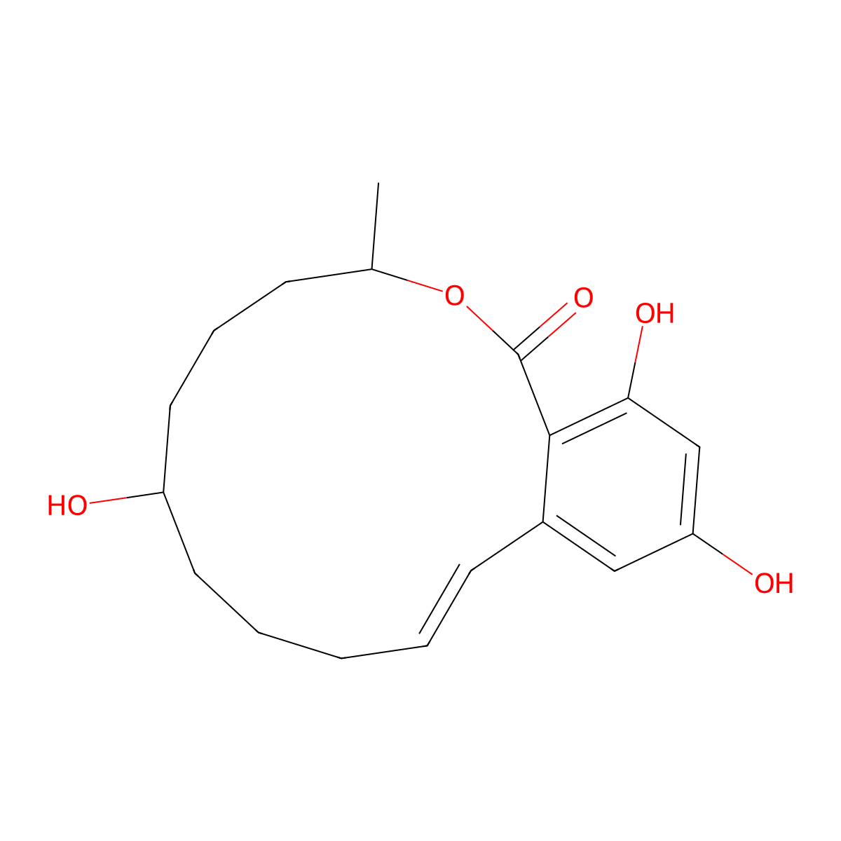 Zearalenol molecular structure, CAS 5916-52-9