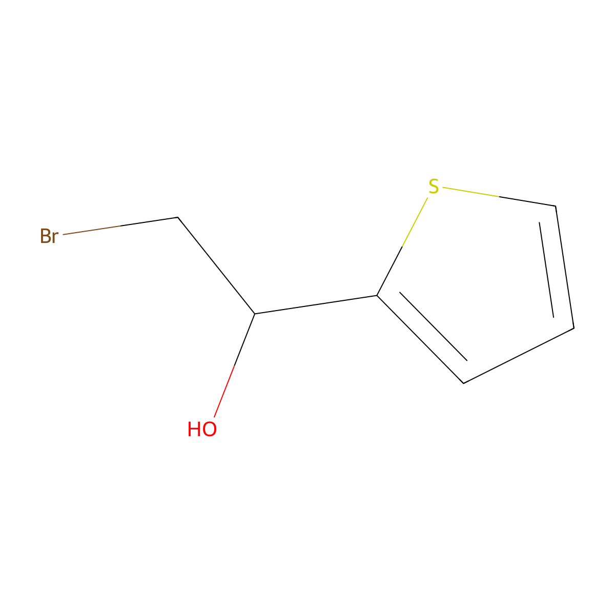2-Bromo-1-(thiophen-2-yl)ethan-1-ol molecular structure, CAS 59160-39-3