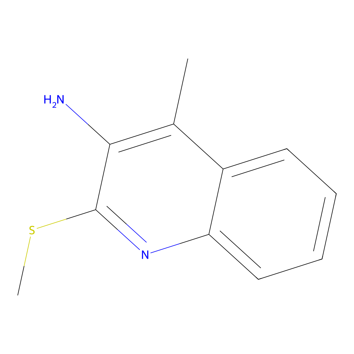 4-Methyl-2-(methylsulfanyl)quinolin-3-amine molecular structure, CAS 59163-18-7