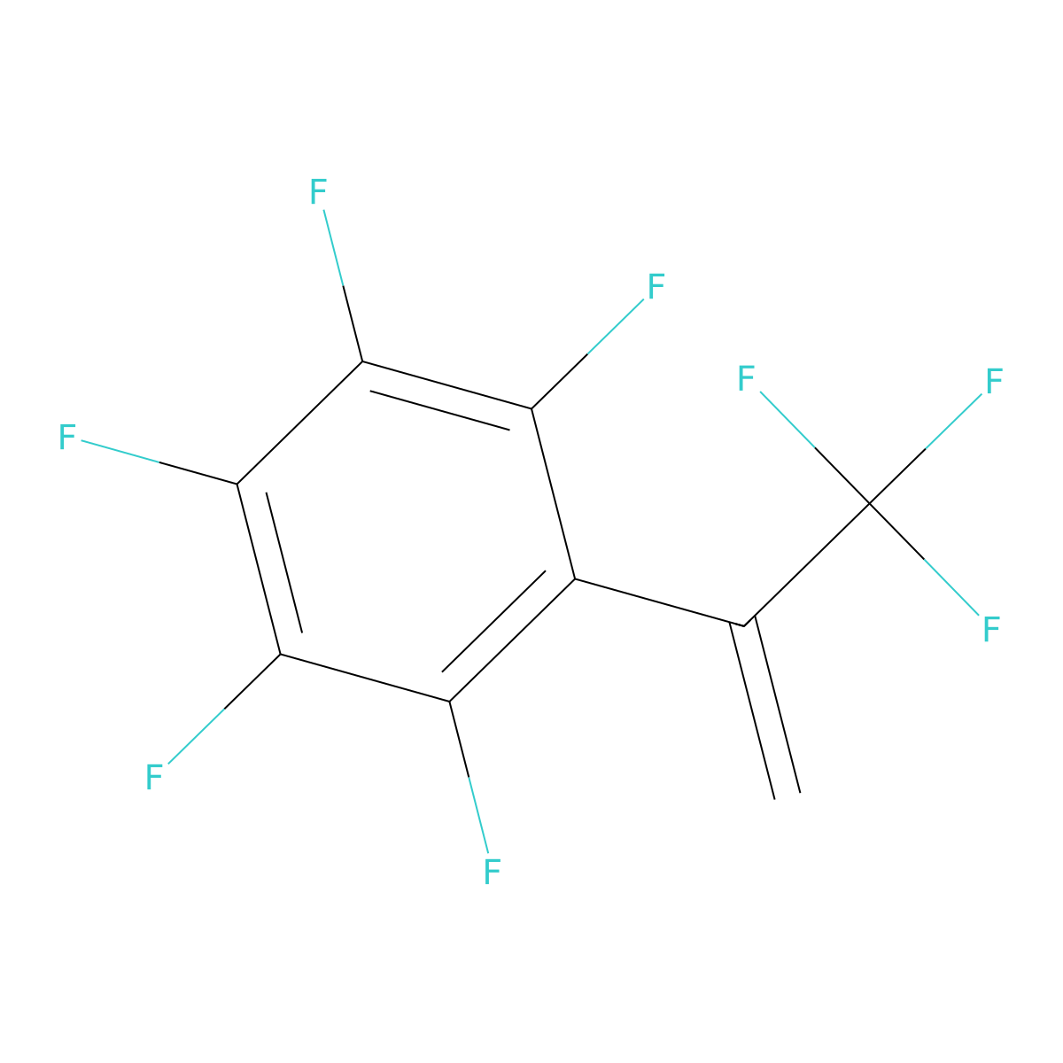 1,2,3,4,5-Pentafluoro-6-(3,3,3-trifluoroprop-1-en-2-yl)benzene molecular structure, CAS 59163-65-4