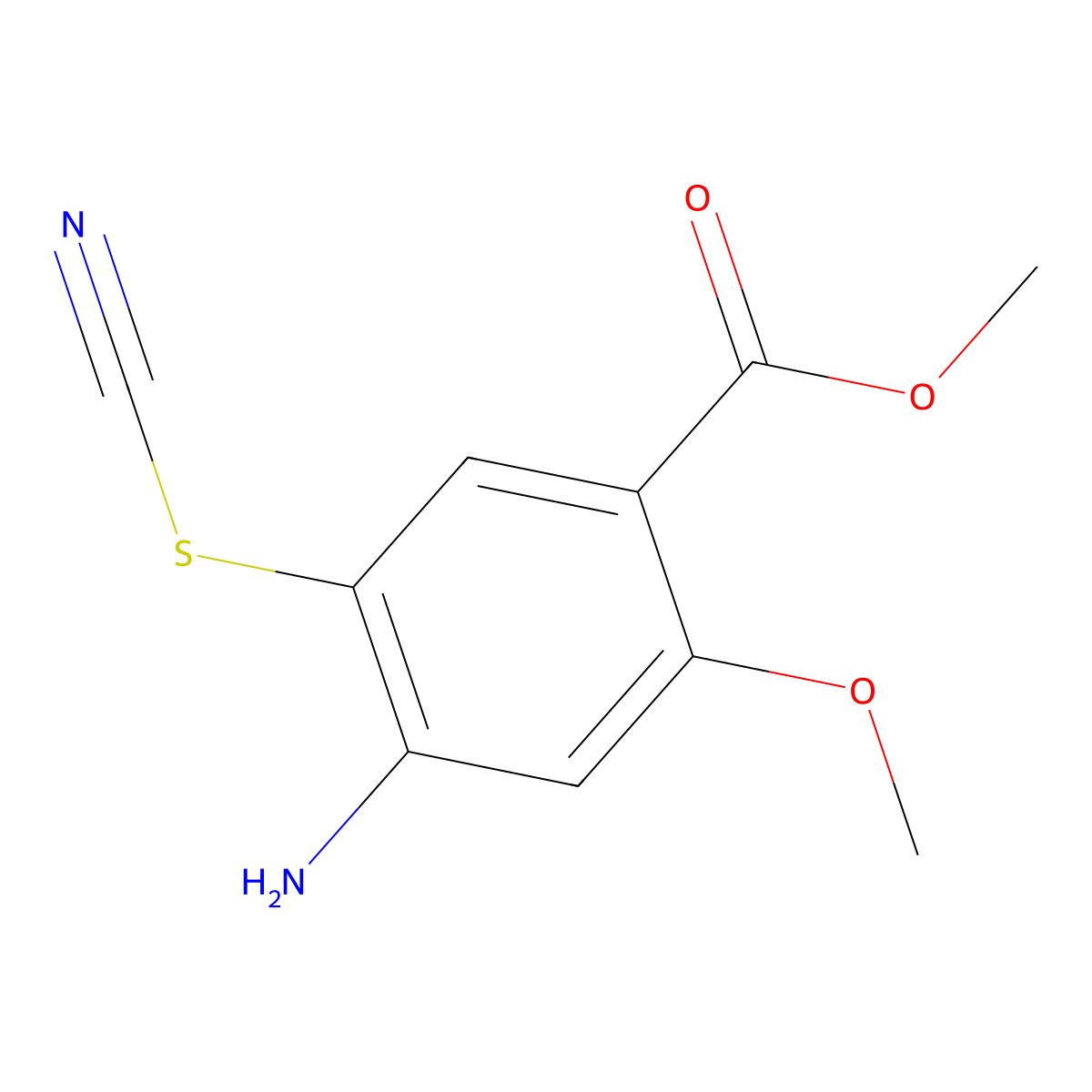 Methyl 4-amino-5-thiocyanato-o-anisate molecular structure, CAS 59168-56-8