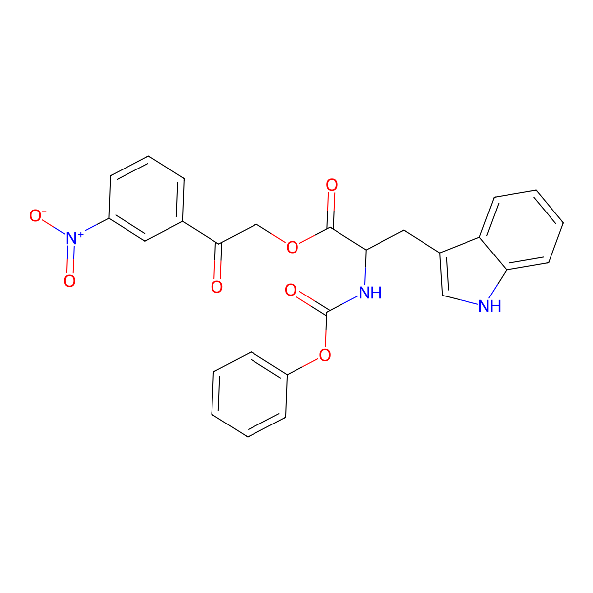 2-(3-Nitrophenyl)-2-oxoethyl N-(phenoxycarbonyl)tryptophanate molecular structure, CAS 5917-06-6