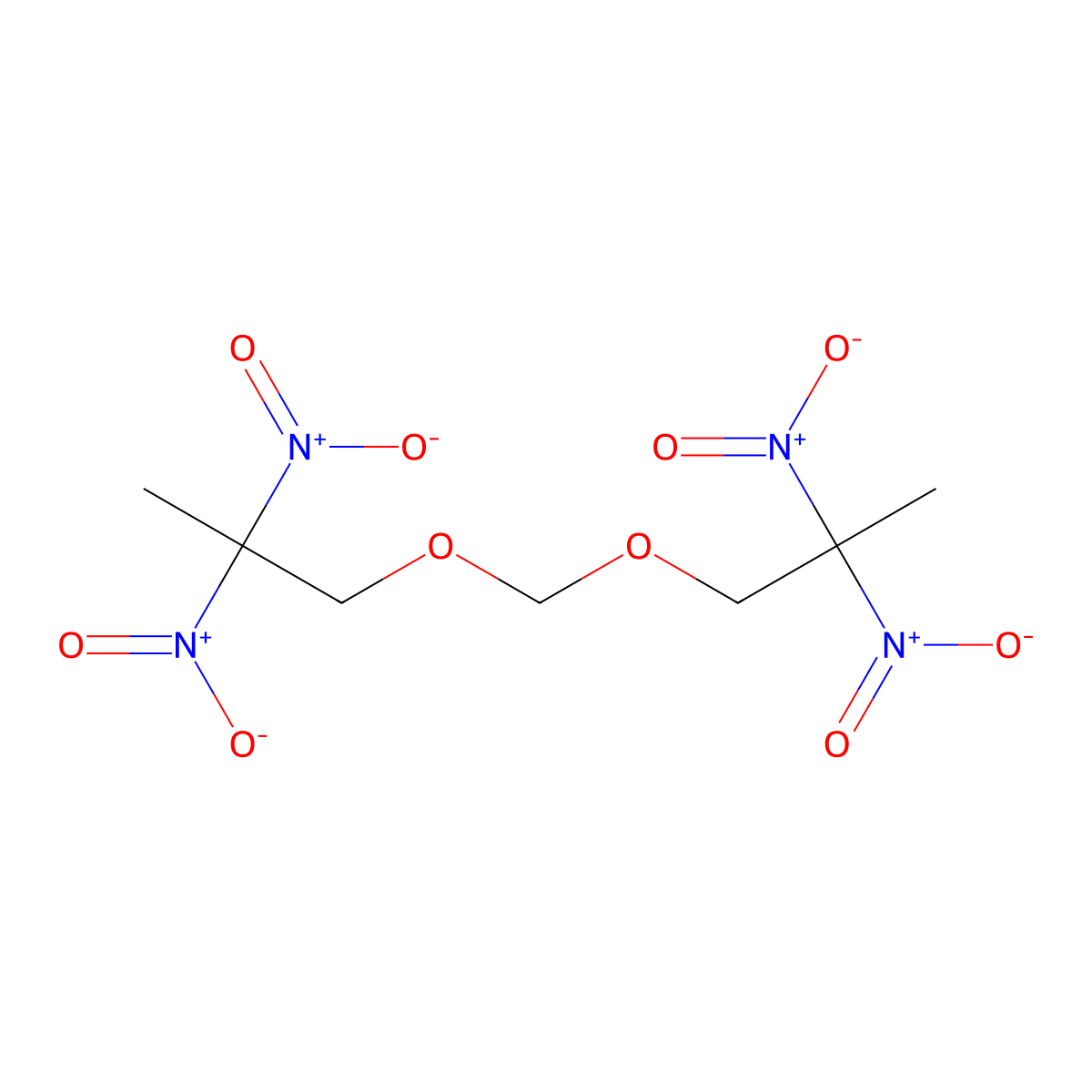 Propane, 1,1'-[methylenebis(oxy)]bis[2,2-dinitro- molecular structure, CAS 5917-61-3