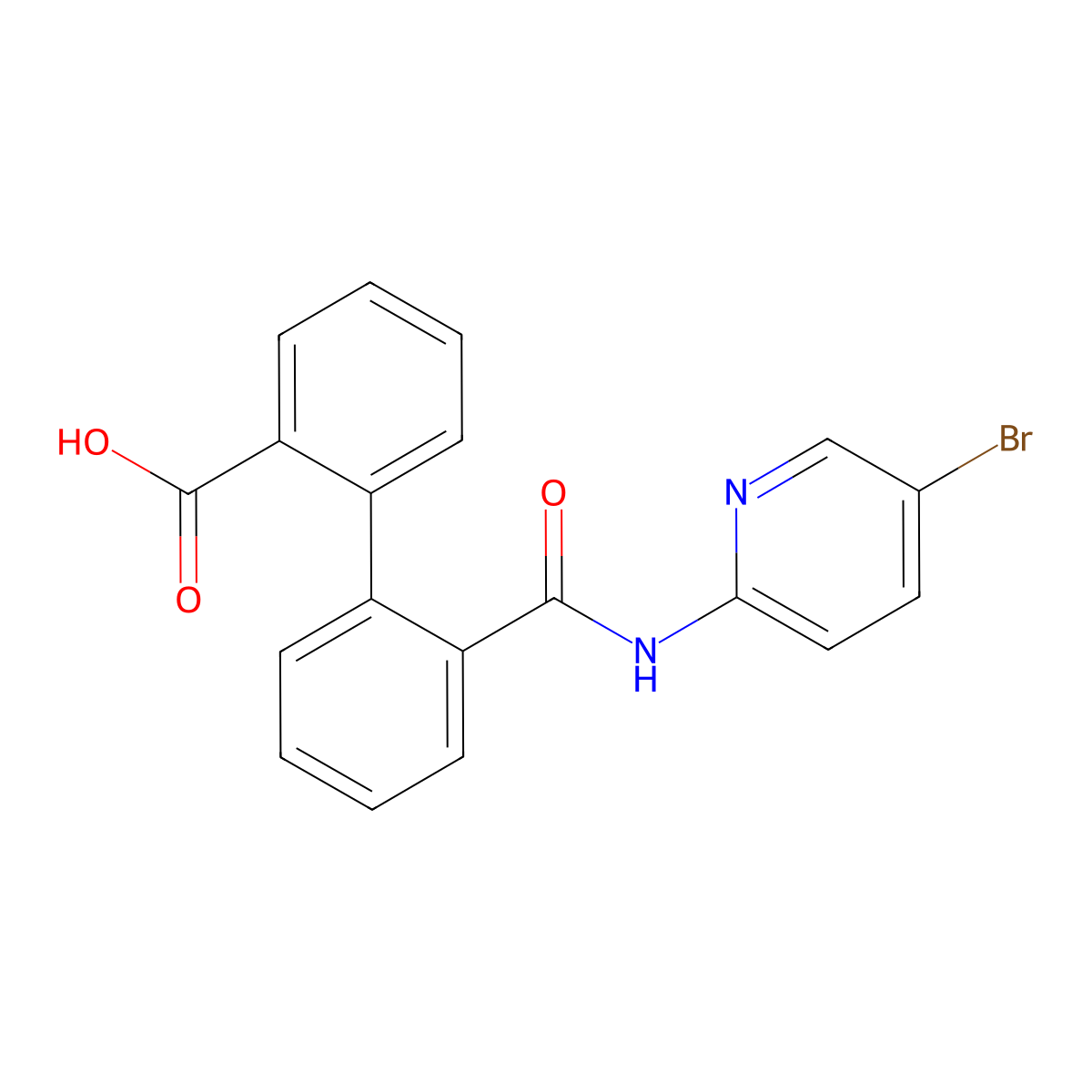 2-[2-[(5-Bromopyridin-2-yl)carbamoyl]phenyl]benzoic acid molecular structure, CAS 5917-84-0